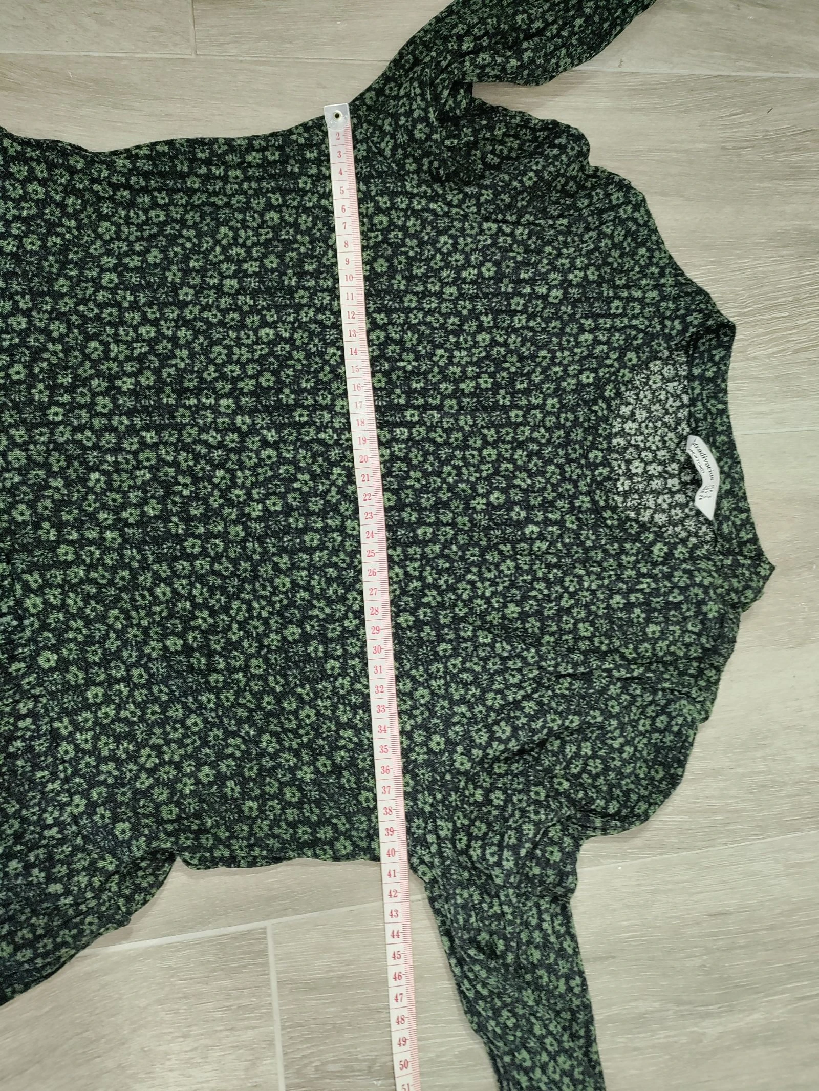 Vestido canalé floral verde Stradivarius – elástico – talla S – photo 11